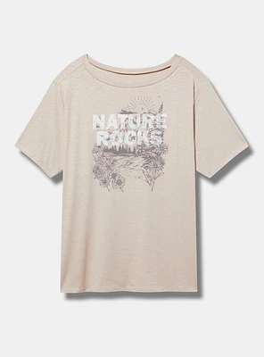 Nature Rocks Relax Heritage Slub Elbow Sleeve Tee