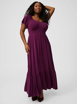 Flutter Sleeve Tiered Maxi Dress