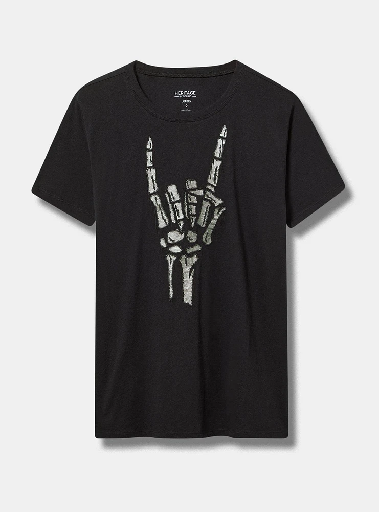 Skeleton Hand Classic Embroidered Tee