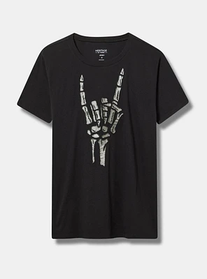 Skeleton Hand Classic Fit Heritage Jersey Crew Tee