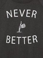 Never Better Cozy Fleece Raglan Sweatshirt