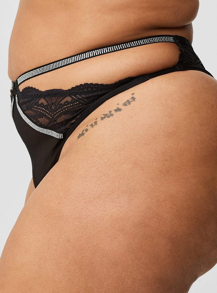 Diamante Lace Strappy G-String Panty