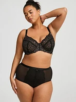 Full Coverage Unlined Peacock Lace Straight Back Bra