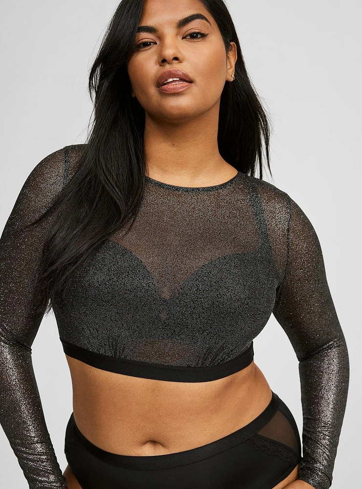 Shimmer Mesh Lingerie Top