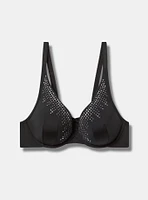 XO Plunge Push Up High Apex Diamante Straight Back Bra