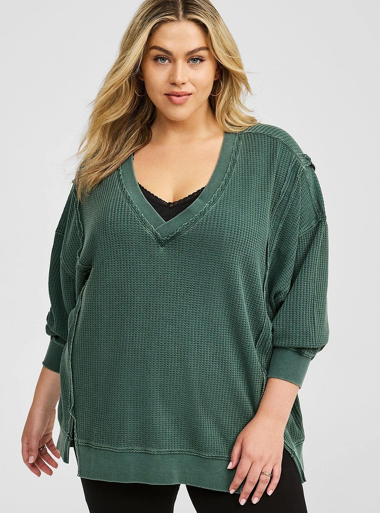 Oversized Waffle Top