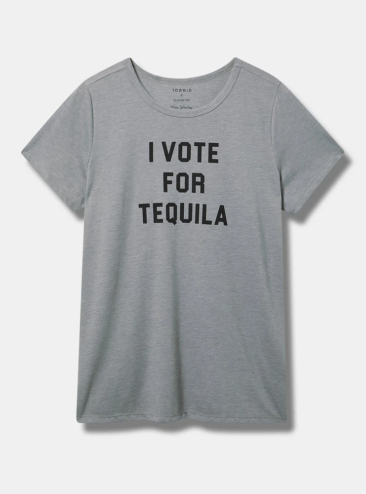 I Vote For Tequila Classic Fit Signature Jersey Crew Tee