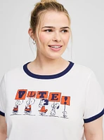 Peanuts Vote Classic Fit Cotton Ringer Tee