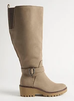 Lug Sole Buckle Knee Boot (WW