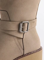 Lug Sole Buckle Knee Boot (WW