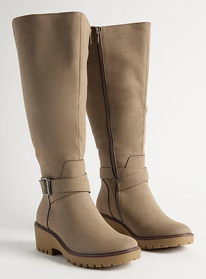 Lug Sole Buckle Knee Boot (WW)