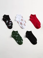 5 Pack Holiday Low Cut Socks