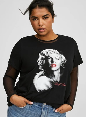 Marilyn Monroe Classic Fit Heritage Jersey Crew Tee