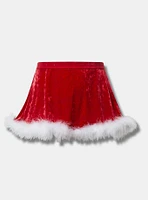 Velour Marabou Apron Skirt