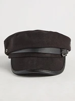 Faux Leather Cabbie Hat