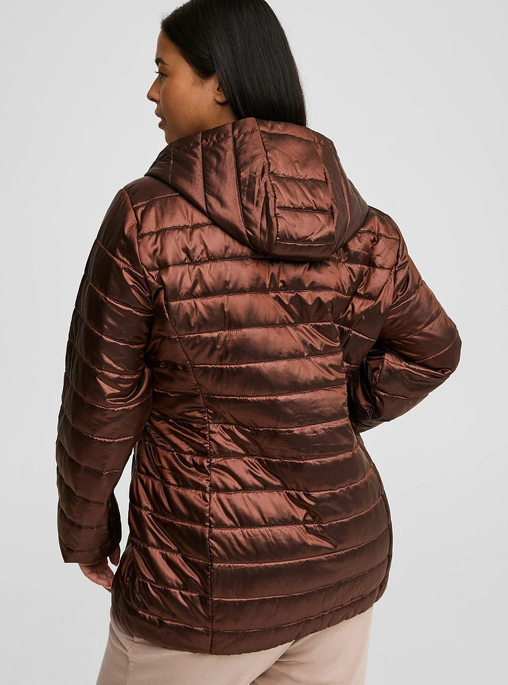 Nylon Shine Puffer Jacket