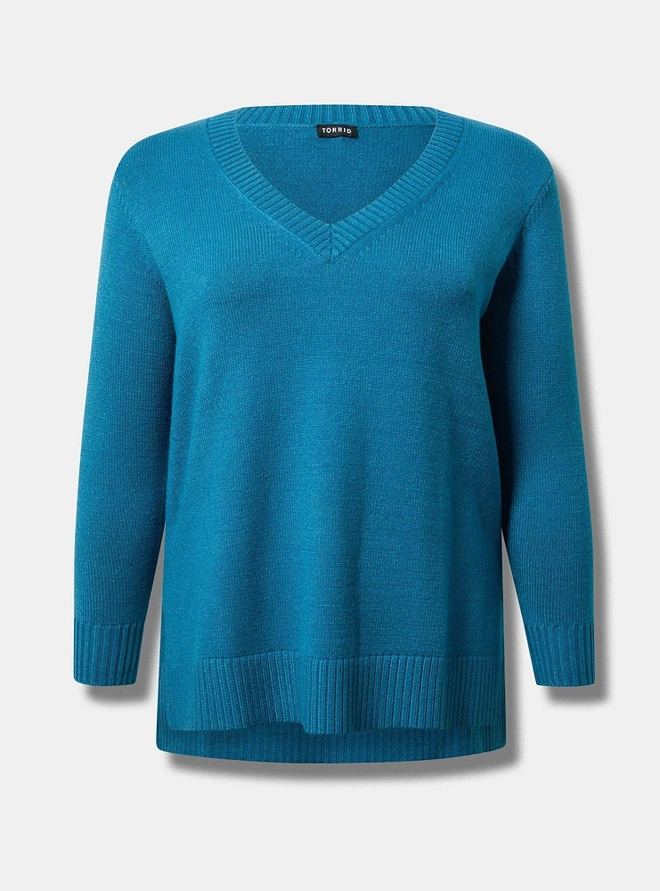 V-Neck Long Sleeve Pullover Sweater