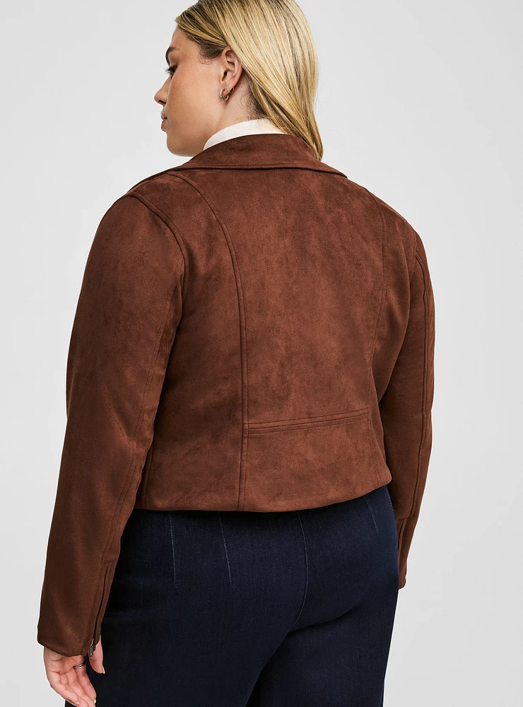 Faux Suede Moto Jacket