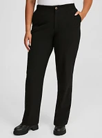 Relaxed Straight Leg Brushed Twill High-Rise Pant