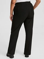 Relaxed Straight Leg Brushed Twill High-Rise Pant