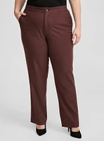 Relaxed Straight Leg Brushed Twill High-Rise Pant