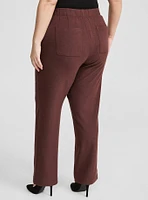 Relaxed Straight Leg Brushed Twill High-Rise Pant