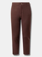 Relaxed Straight Leg Brushed Twill High-Rise Pant