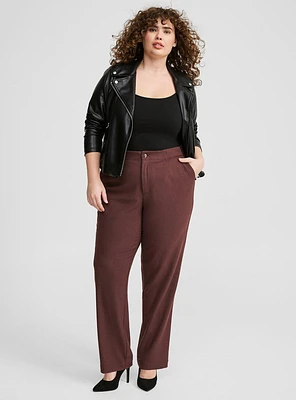 Relaxed Straight Leg Brushed Twill High-Rise Pant