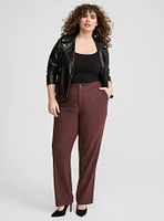 Relaxed Straight Leg Brushed Twill High-Rise Pant