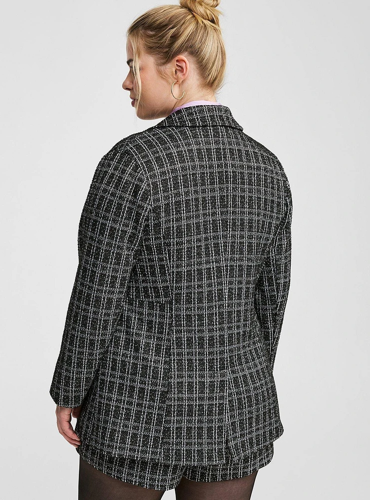 Stretch Boucle Double Breasted Blazer