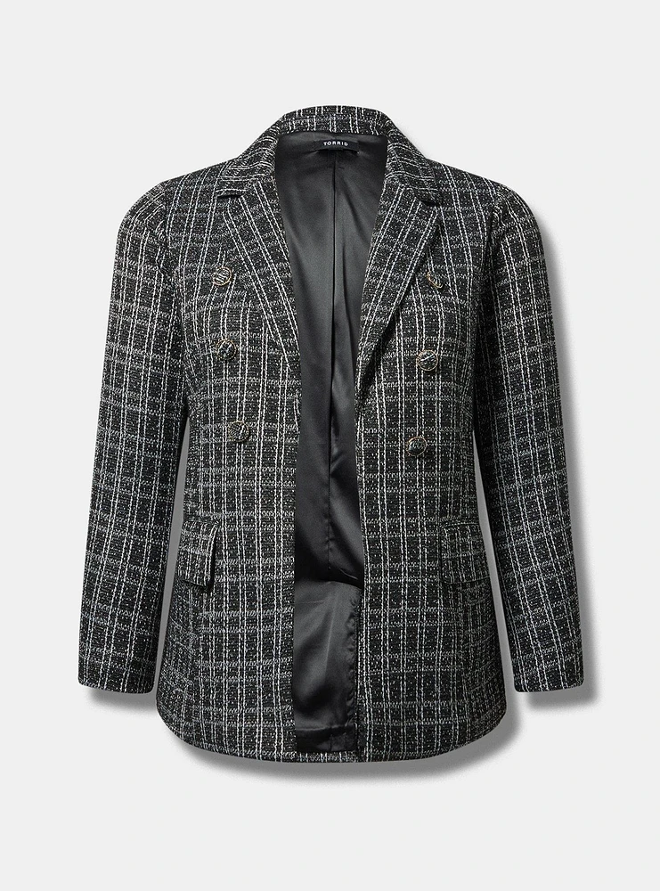 Stretch Boucle Double Breasted Blazer