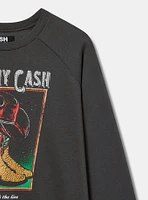 Johnny Cash Classic Cozy Fleece Raglan Sweatshirt