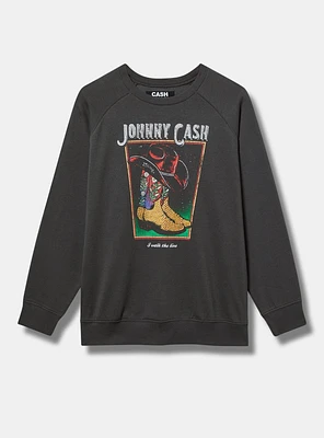 Johnny Cash Classic Cozy Fleece Raglan Sweatshirt