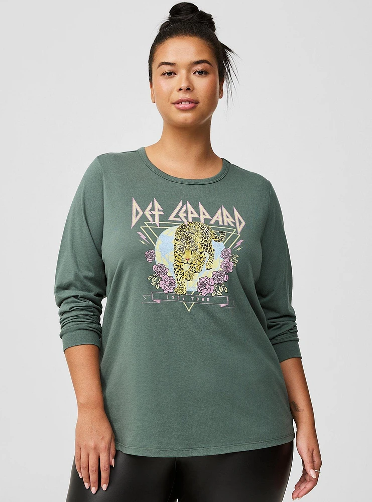 Def Leppard Classic Fit Cotton Long Sleeve Tee