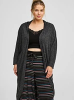 Super Soft Plush Rib Hooded Cocoon Lounge Cardigan