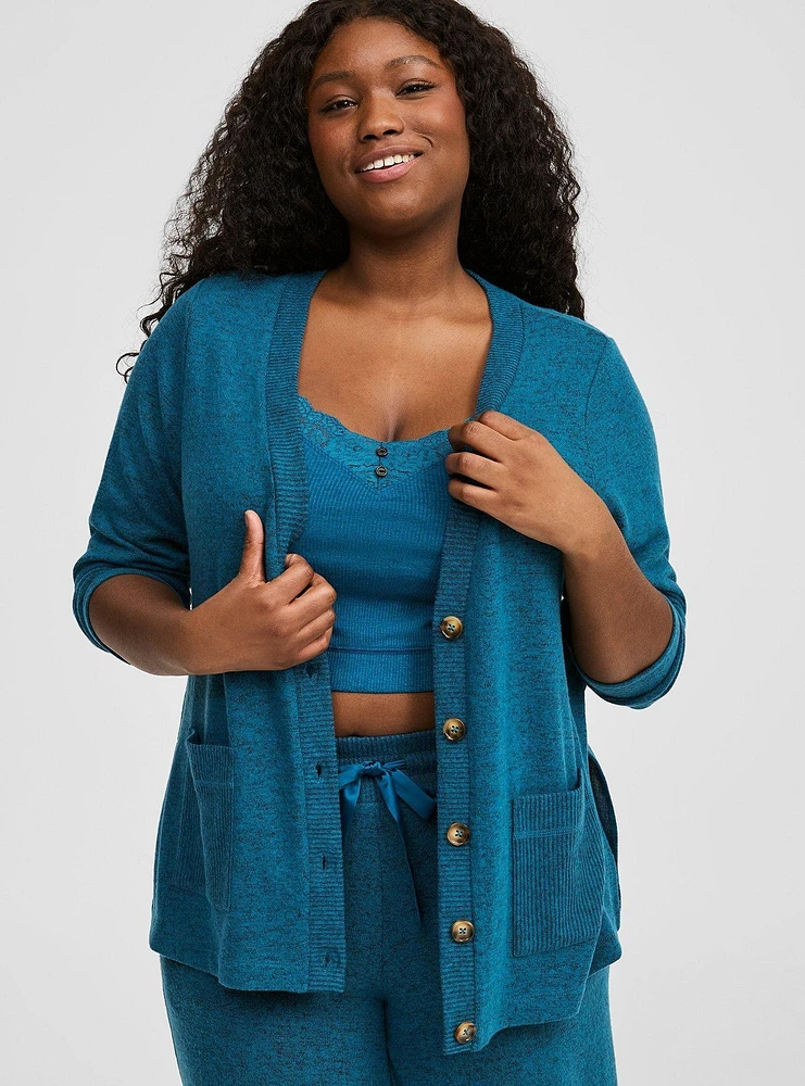 Super Soft Plush Split Side Lounge Cardigan