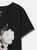 Floral Classic Fit Heritage Jersey V-Neck Tee