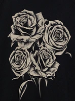 Painted Roses Classic Fit Cozy Fleece Raglan Sweatshirt