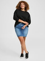 Super Soft Fleece Drop Shoulder Grommet Sweatshirt