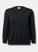 Super Soft Fleece Drop Shoulder Grommet Sweatshirt