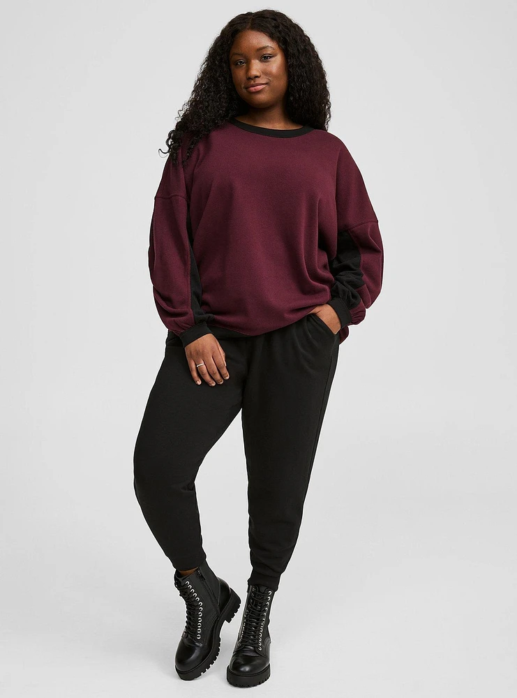 Cozy Fleece Crew Neck Oversized Tunic Sweatshirt