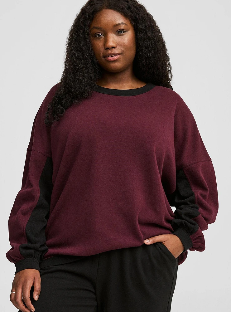 Cozy Fleece Crew Neck Oversized Tunic Sweatshirt