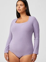 Super Soft Rib Square Neck Long Sleeve Bodysuit