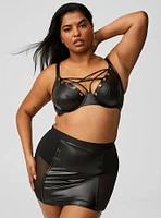 Grommet Pleather Underwire Bra