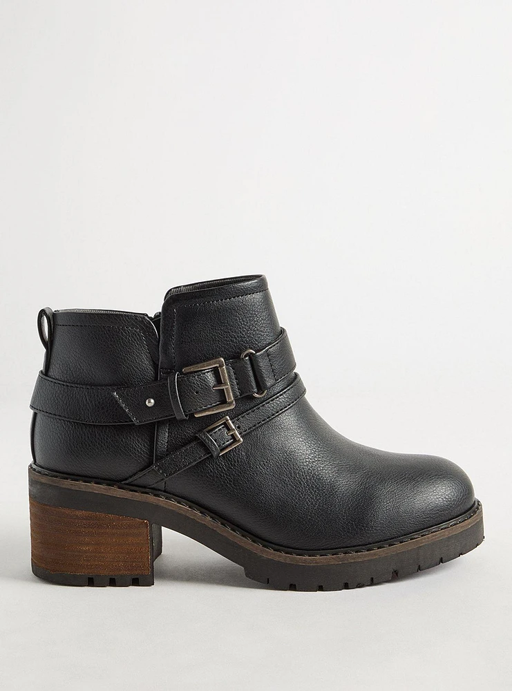 Strappy Lug Ankle Bootie (WW