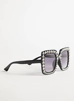 Rhinestone Square Oversized Sunglasses