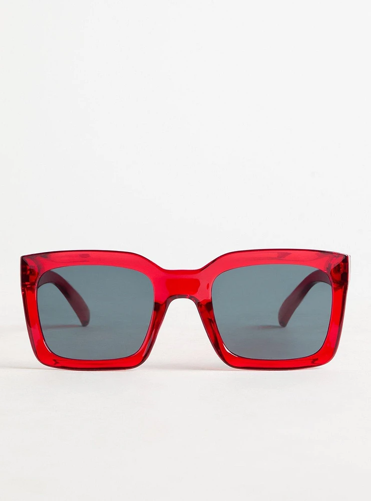 Rectangle Smoke Lens Sunglasses