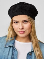 Pearl Fuzzy Beret