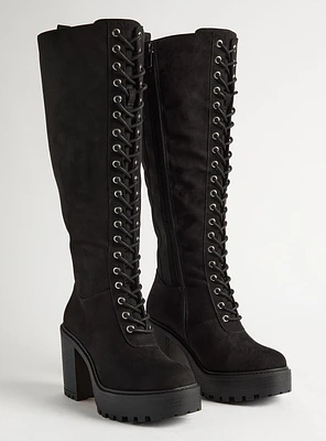 Lace-Up Heeled Knee Boot (WW)