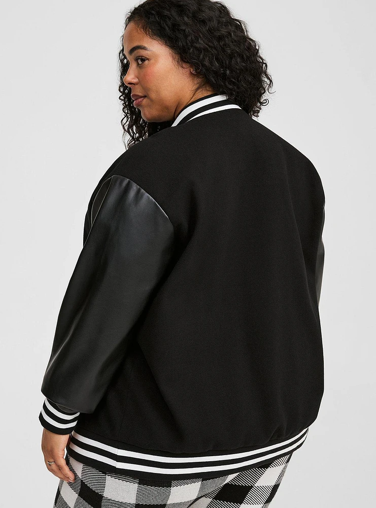 Softest Coat Faux Leather Sleeve Bomber